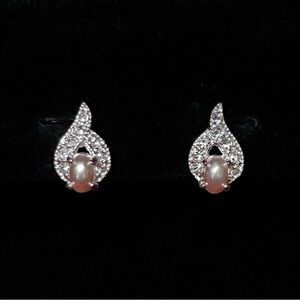 Roman Silver Tone Faux Pearl Earrings